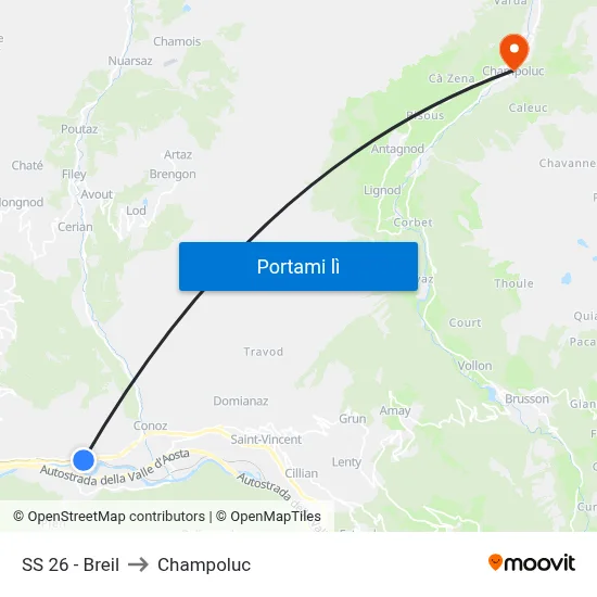 SS 26 - Breil to Champoluc map