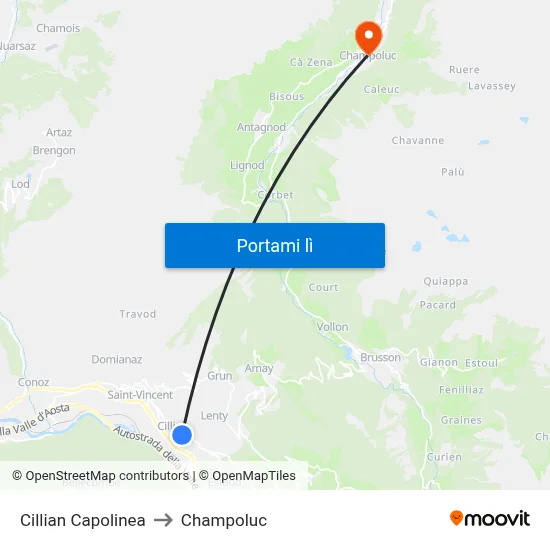 Cillian Capolinea to Champoluc map