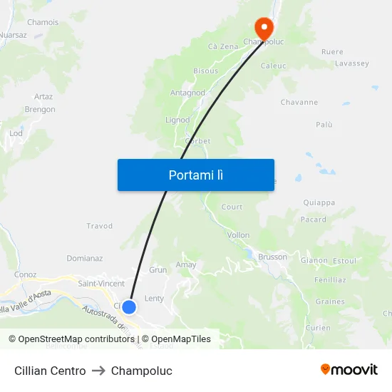 Cillian Centro to Champoluc map