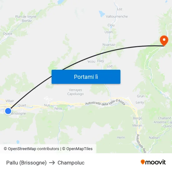 Pallu (Brissogne) to Champoluc map