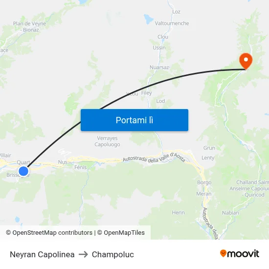 Neyran Capolinea to Champoluc map