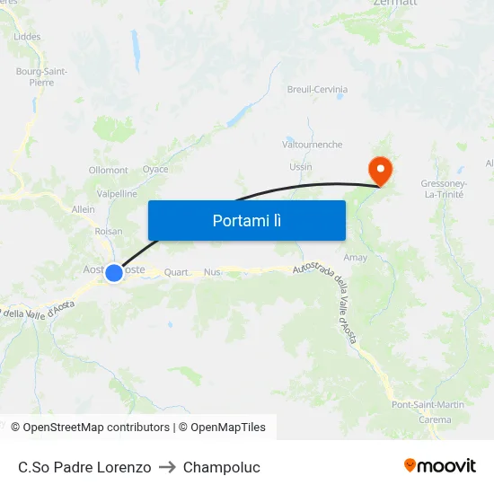 C.So Padre Lorenzo to Champoluc map