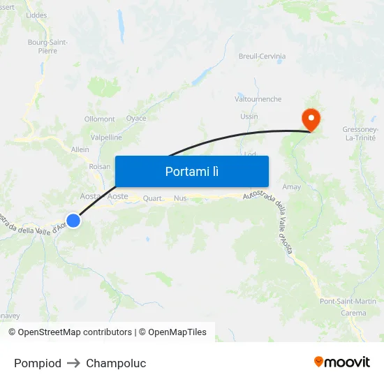 Pompiod to Champoluc map