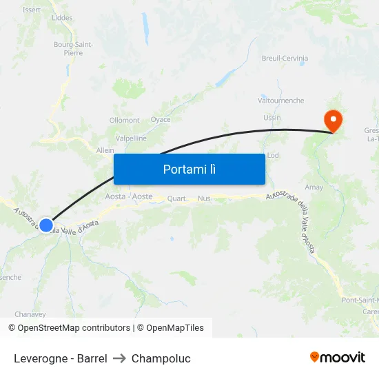 Leverogne - Barrel to Champoluc map