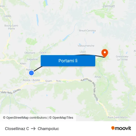 Closellinaz C to Champoluc map