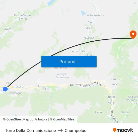 Torre Della Comunicazione to Champoluc map