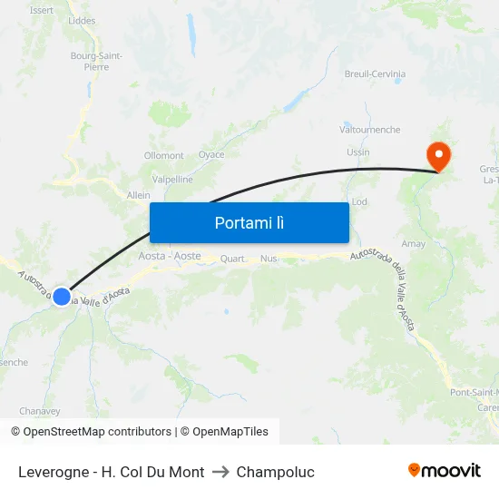Leverogne - H. Col Du Mont to Champoluc map
