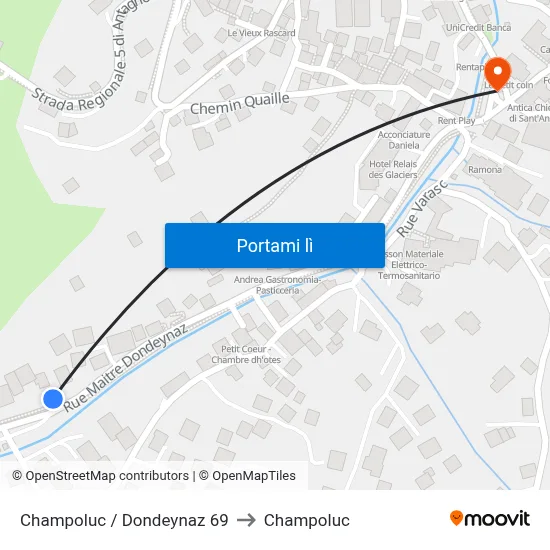 Champoluc / Dondeynaz 69 to Champoluc map
