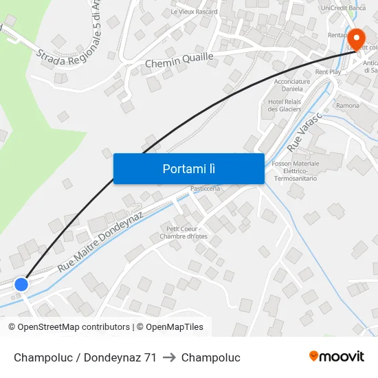 Champoluc / Dondeynaz 71 to Champoluc map