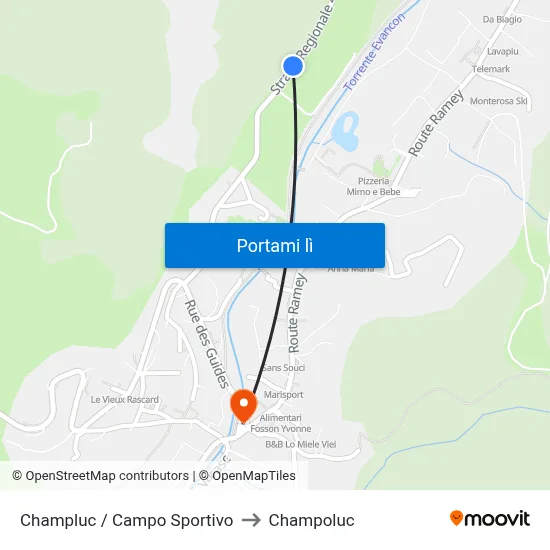 Champluc / Campo Sportivo to Champoluc map
