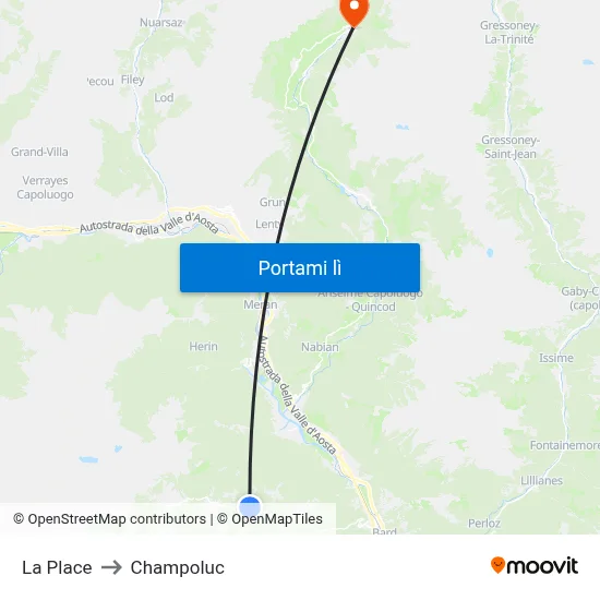 La Place to Champoluc map