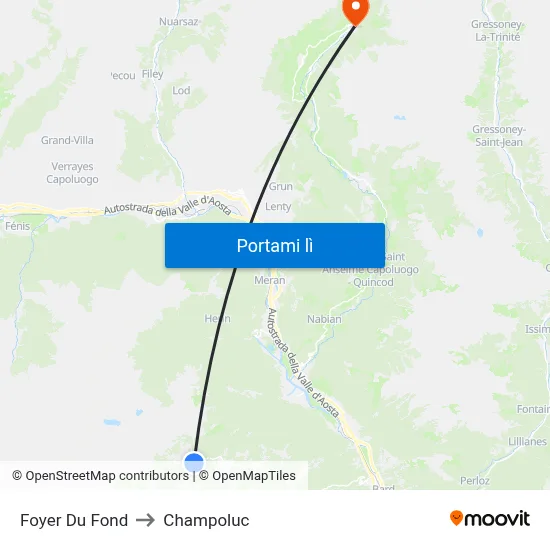 Foyer Du Fond to Champoluc map