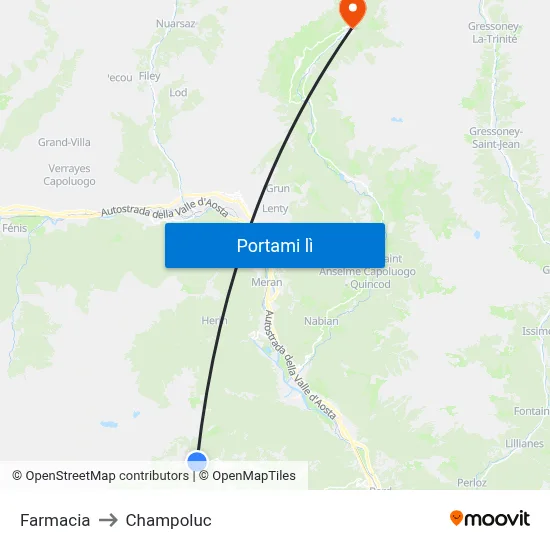 Farmacia to Champoluc map