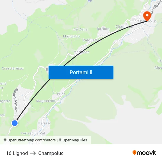 16 Lignod to Champoluc map