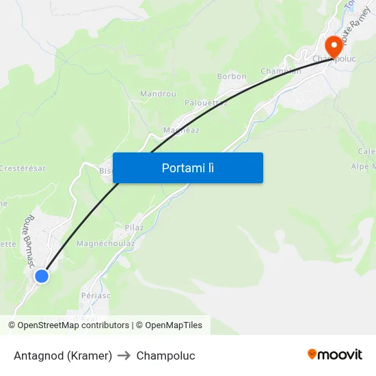 Antagnod (Kramer) to Champoluc map