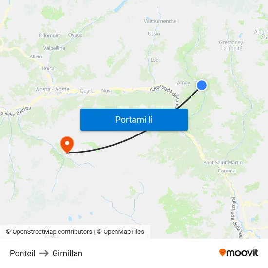 Ponteil to Gimillan map