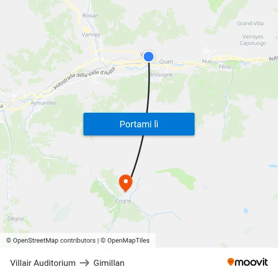 Villair Auditorium to Gimillan map