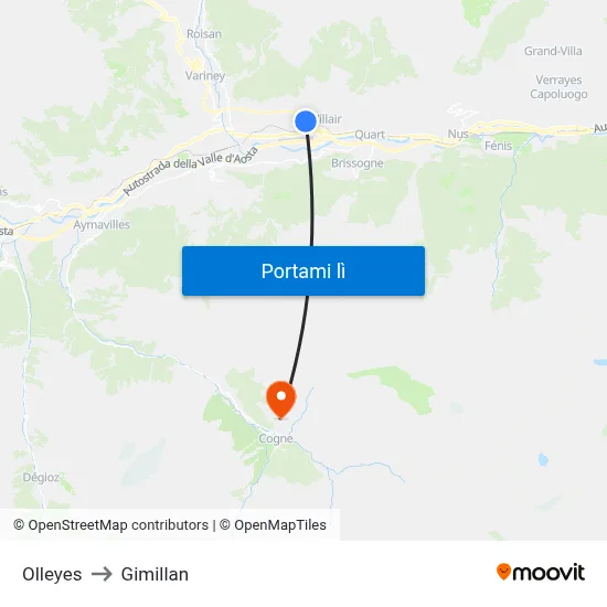 Olleyes to Gimillan map