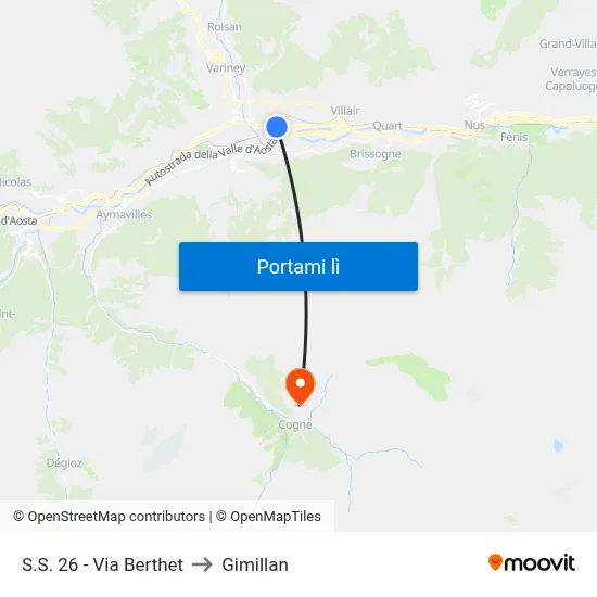 S.S. 26 - Via Berthet to Gimillan map