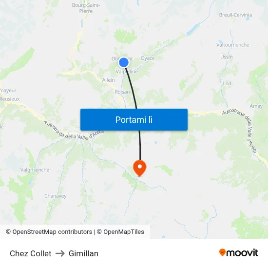 Chez Collet to Gimillan map