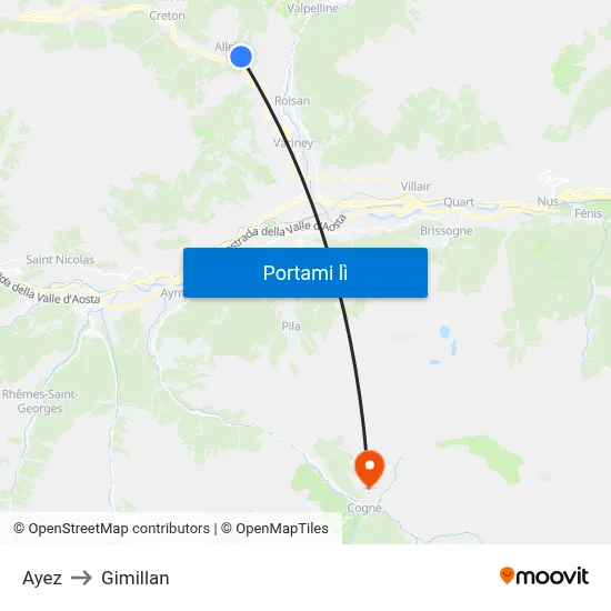 Ayez to Gimillan map