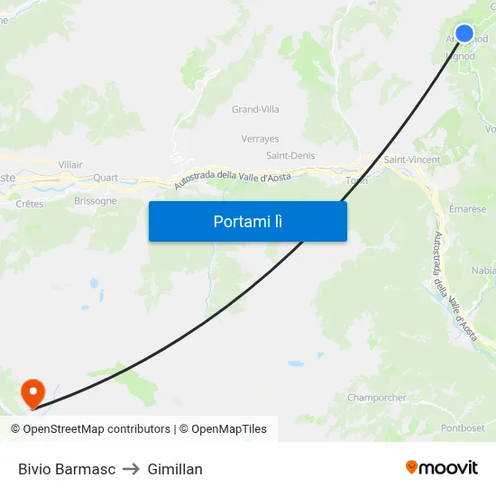 Bivio Barmasc to Gimillan map