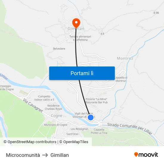 Microcomunità to Gimillan map
