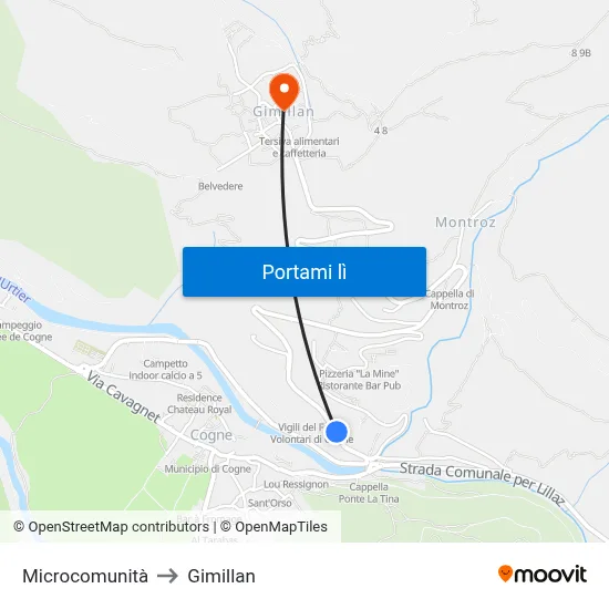 Microcomunità to Gimillan map