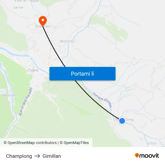 Champlong to Gimillan map