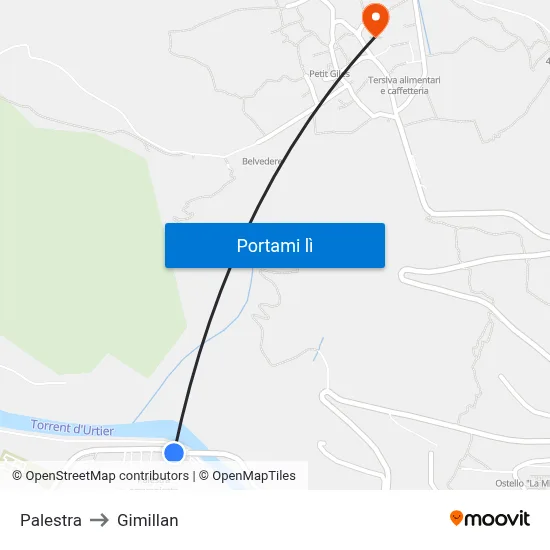 Palestra to Gimillan map