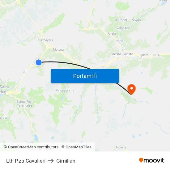 Lth P.za Cavalieri to Gimillan map