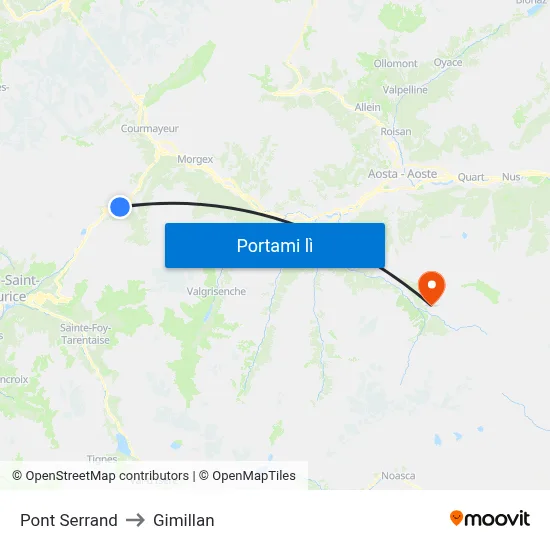Pont Serrand to Gimillan map