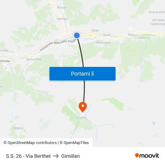 S.S. 26 - Via Berthet to Gimillan map