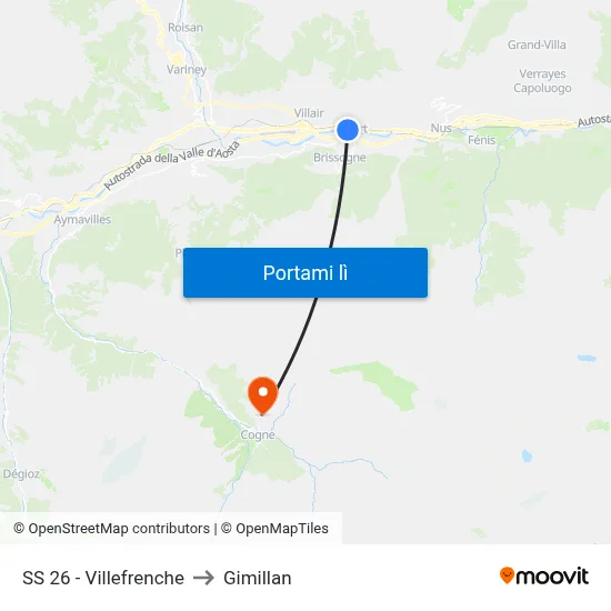 SS 26 - Villefrenche to Gimillan map