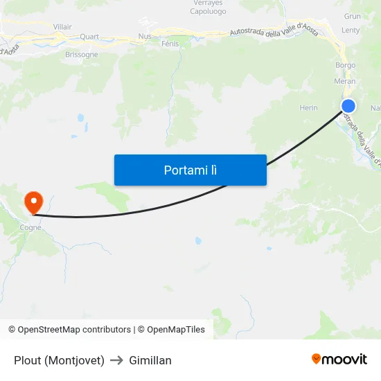Plout (Montjovet) to Gimillan map