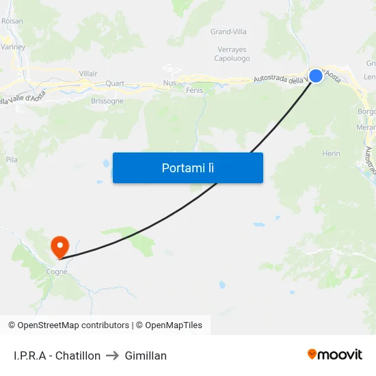 I.P.R.A - Chatillon to Gimillan map