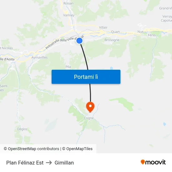 Plan Félinaz Est to Gimillan map
