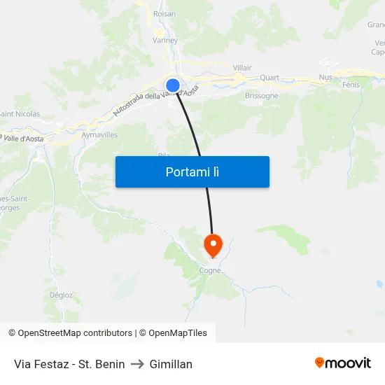 Via Festaz - St. Benin to Gimillan map