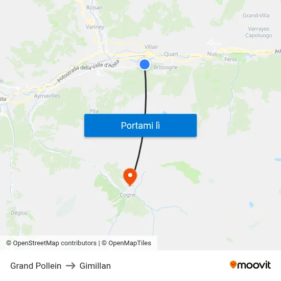 Grand Pollein to Gimillan map