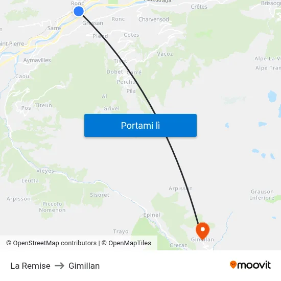 La Remise to Gimillan map