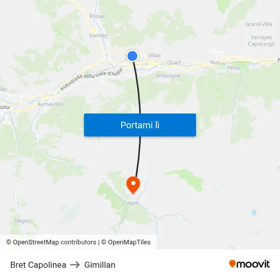 Bret Capolinea to Gimillan map