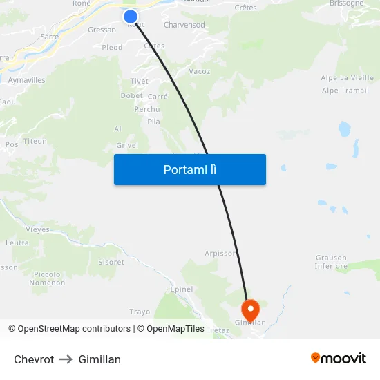 Chevrot to Gimillan map