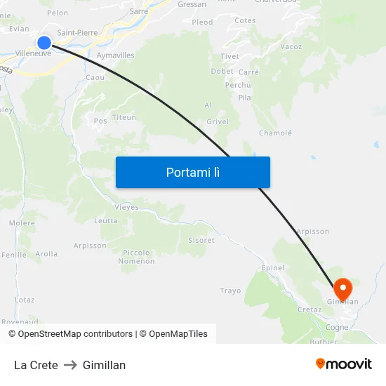 La Crete to Gimillan map