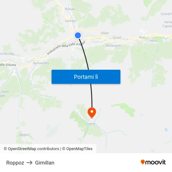 Roppoz to Gimillan map