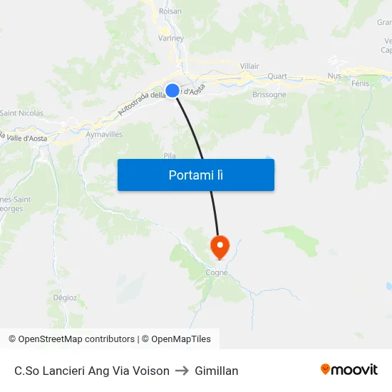 C.So Lancieri Ang Via Voison to Gimillan map