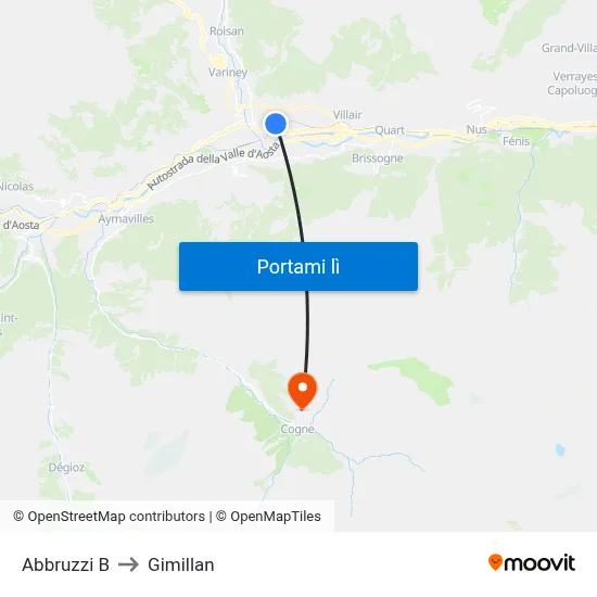 Abbruzzi B to Gimillan map