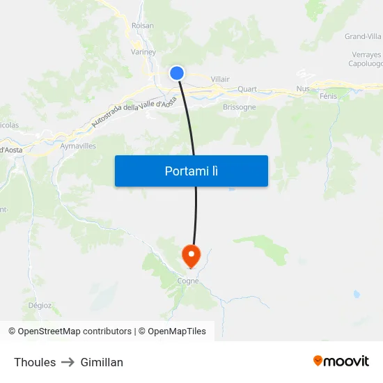 Thoules to Gimillan map