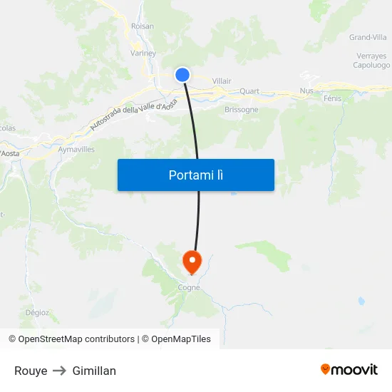 Rouye to Gimillan map