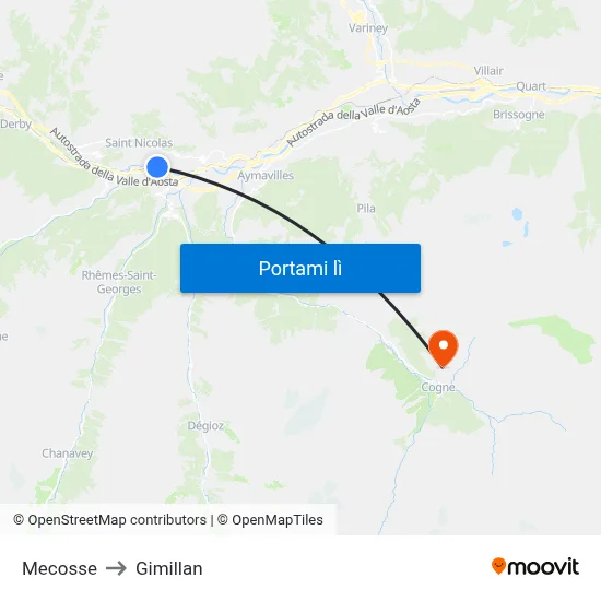 Mecosse to Gimillan map