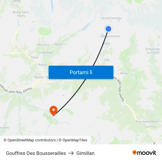 Gouffres Des Bousserailles to Gimillan map